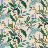Cotton and Steel - Vintage Garden - Peacock - cream metallic - by Rifle Paper co. - Stoffmeisterei